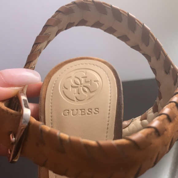 GUESS Natural Multi Suede Heels - Picture 3 of 5